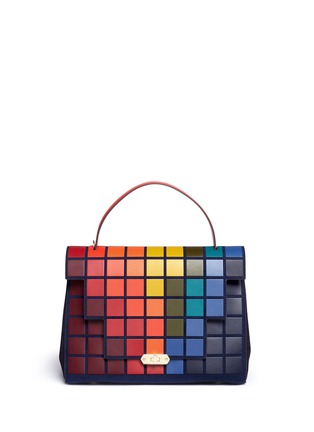 Main View - Click To Enlarge - ANYA HINDMARCH - 'Pixels Bathurst' patchwork suede satchel