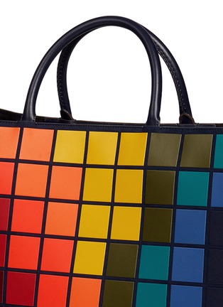 Detail View - Click To Enlarge - ANYA HINDMARCH - 'Pixels Maxi Featherweight Ebury' patchwork suede tote