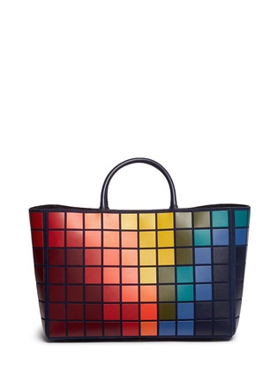Main View - Click To Enlarge - ANYA HINDMARCH - 'Pixels Maxi Featherweight Ebury' patchwork suede tote
