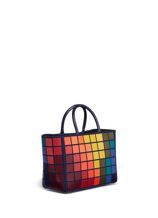Figure View - Click To Enlarge - ANYA HINDMARCH - 'Ebury Small Giant Pixel' patchwork suede tote