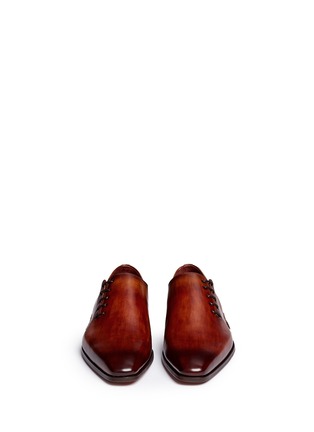 Front View - Click To Enlarge - MAGNANNI - Artesano sole side lace-up leather Oxfords