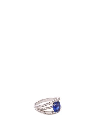 Main View - Click To Enlarge - MELLERIO - Diamond sapphire 18k white gold ring