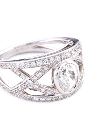 Detail View - Click To Enlarge - MELLERIO - Diamond 18k white gold cutout ring
