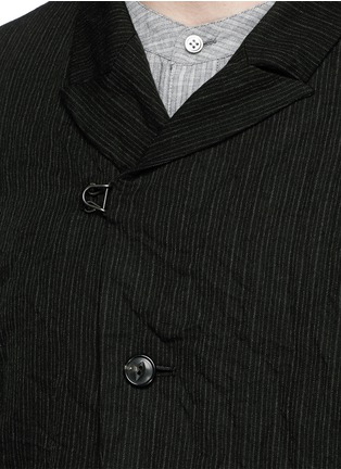 Detail View - Click To Enlarge - ATTACHMENT - Dobby stripe crinkle cotton-wool-linen blazer