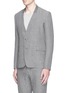 Front View - Click To Enlarge - ATTACHMENT - Collarless wool-linen blazer