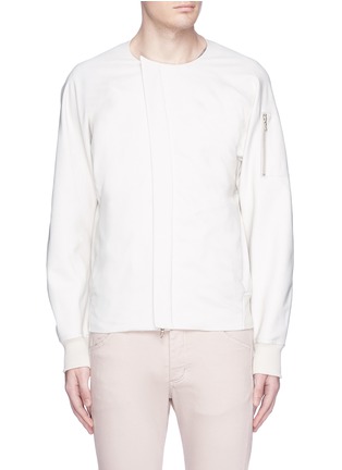 Main View - Click To Enlarge - ATTACHMENT - Collarless tech cotton bomber jacket