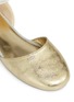 Detail View - Click To Enlarge - STUART WEITZMAN - 'Audrina Sparkle' logo charm metallic d'Orsay kids flats