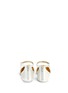 Back View - Click To Enlarge - STUART WEITZMAN - 'Audrina Sparkle' logo charm metallic d'Orsay kids flats