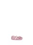 Main View - Click To Enlarge - STUART WEITZMAN - Bow perforated glitter infant ballerinas