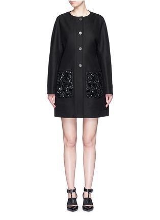 Main View - Click To Enlarge - BALENCIAGA - Floral sequin embellished twill cocoon jacket