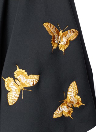 Detail View - Click To Enlarge - CHICTOPIA - Butterfly embroidery scuba jersey flare dress
