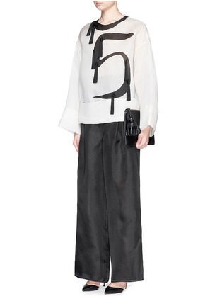 Figure View - Click To Enlarge - MS MIN - Wide leg silk organza suiting pants