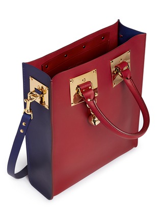 Detail View - Click To Enlarge - SOPHIE HULME - Mini colourblock rectangle leather box tote