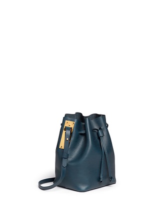 Front View - Click To Enlarge - SOPHIE HULME - Small leather drawstring bucket bag