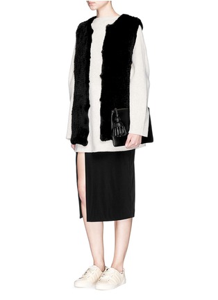 Figure View - Click To Enlarge - 72348 - 'Libby' long rabbit fur gilet