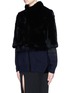 Front View - Click To Enlarge - 72348 - 'Taylor' cropped rabbit fur jacket