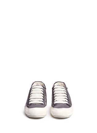 Figure View - Click To Enlarge - PEDRO GARCIA  - 'Parson' suede trim washed satin sneakers