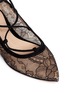 Detail View - Click To Enlarge - GIANVITO ROSSI - Suede trim floral lace flats
