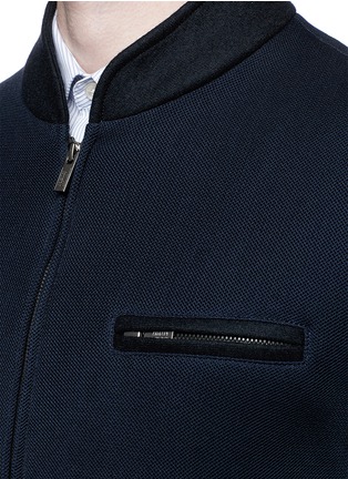 Detail View - Click To Enlarge - ARMANI COLLEZIONI - Cotton mesh zip jacket