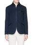 Main View - Click To Enlarge - ARMANI COLLEZIONI - Cotton mesh zip jacket