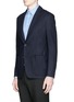 Front View - Click To Enlarge - ARMANI COLLEZIONI - Notch lapel wool-cashmere blazer