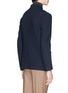 Back View - Click To Enlarge - ARMANI COLLEZIONI - Basketweave cotton knit Mandarin collar jacket