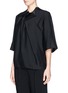 Front View - Click To Enlarge - STELLA MCCARTNEY - Ruched neck fluid crepe top