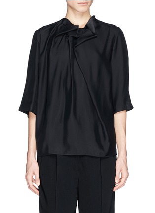 Main View - Click To Enlarge - STELLA MCCARTNEY - Ruched neck fluid crepe top