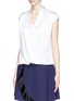 Front View - Click To Enlarge - PRABAL GURUNG - Plunge neckline charmeuse blouse