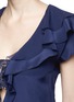 Detail View - Click To Enlarge - PRABAL GURUNG - Floral crepe band ruffle placket blouse