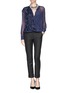 Figure View - Click To Enlarge - PRABAL GURUNG - Floral lace panel silk blouse
