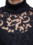 Detail View - Click To Enlarge - MO&CO. EDITION 10 - Sheer lace tulle front turtleneck sweater