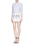 Figure View - Click To Enlarge - NO.21 - Floral sequin paillette mini skirt