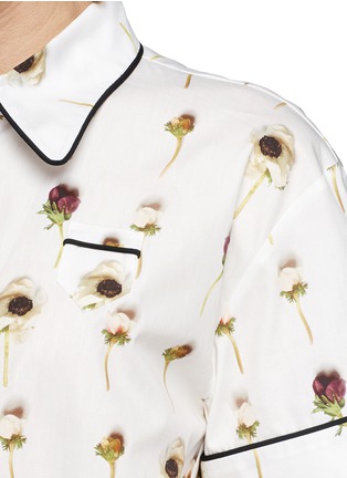 Detail View - Click To Enlarge - NO.21 - Carnation print piping shirt dress