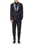 Figure View - Click To Enlarge -  - Space printed shawl collar blazer