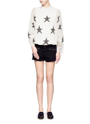 Figure View - Click To Enlarge - WILDFOX COUTURE - Distressed star patterned sweater