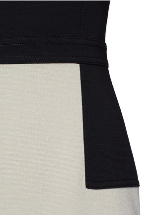 Detail View - Click To Enlarge - ST. JOHN - Milano knit colour block sleeveless V-neck wool-blend dress