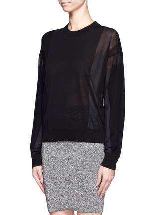 Front View - Click To Enlarge - ALEXANDER WANG - Mesh stripe sweater