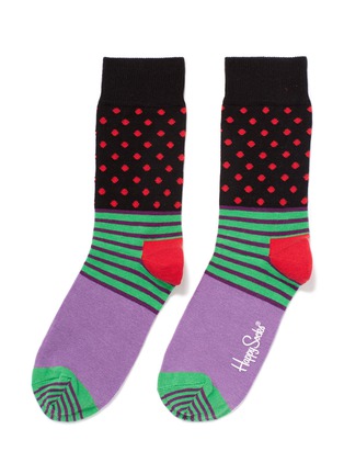 Main View - Click To Enlarge - HAPPY SOCKS - Stripes and dots socks