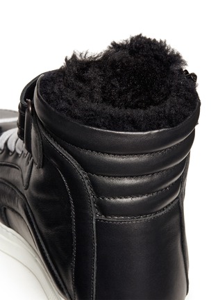 Detail View - Click To Enlarge - PIERRE HARDY - Leather shearling high-top sneakers