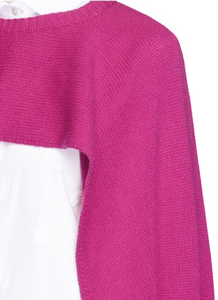 Detail View - Click To Enlarge - VALENTINO GARAVANI - Cropped cashmere capelet sweater