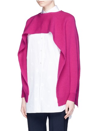 Front View - Click To Enlarge - VALENTINO GARAVANI - Cropped cashmere capelet sweater