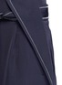 Detail View - Click To Enlarge - COMME MOI - Split cuff belted twill wide leg pants