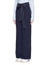 Front View - Click To Enlarge - COMME MOI - Split cuff belted twill wide leg pants