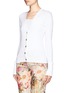 Front View - Click To Enlarge - TORY BURCH - 'Shrunken Simone' stitch-down roll-cuff cardigan