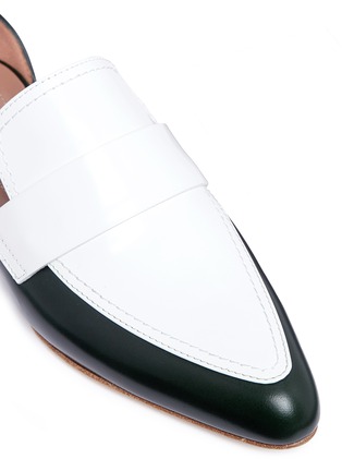Detail View - Click To Enlarge - MARNI - 'Sabot' colourblock ankle strap leather loafers