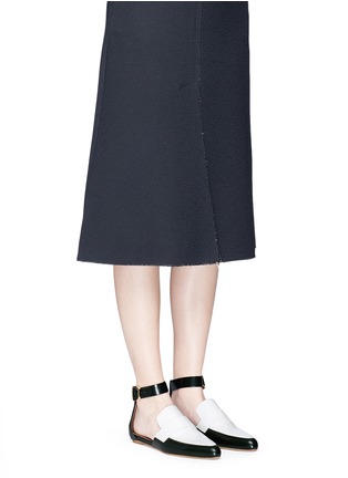 Figure View - Click To Enlarge - MARNI - 'Sabot' colourblock ankle strap leather loafers