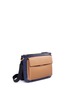 Back View - Click To Enlarge - MARNI - 'Bandoleer' detachable pouch colourblock leather shoulder bag