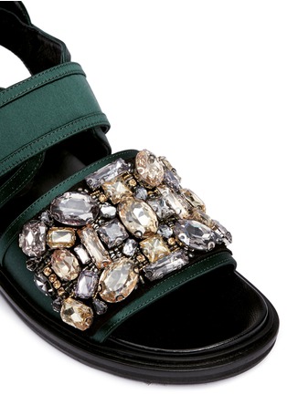 Detail View - Click To Enlarge - MARNI - 'Fussbett' jewelled satin sandals