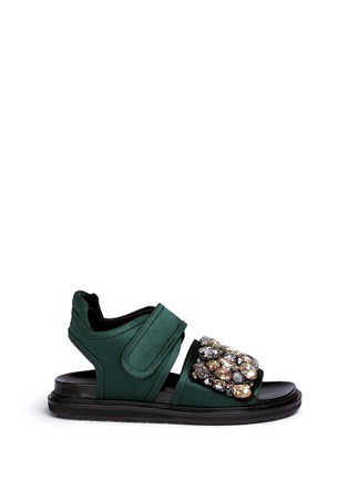 Main View - Click To Enlarge - MARNI - 'Fussbett' jewelled satin sandals